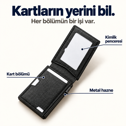 Kartların yerini bil. Kimlik penceresi, kart bölümü ve metal hazne