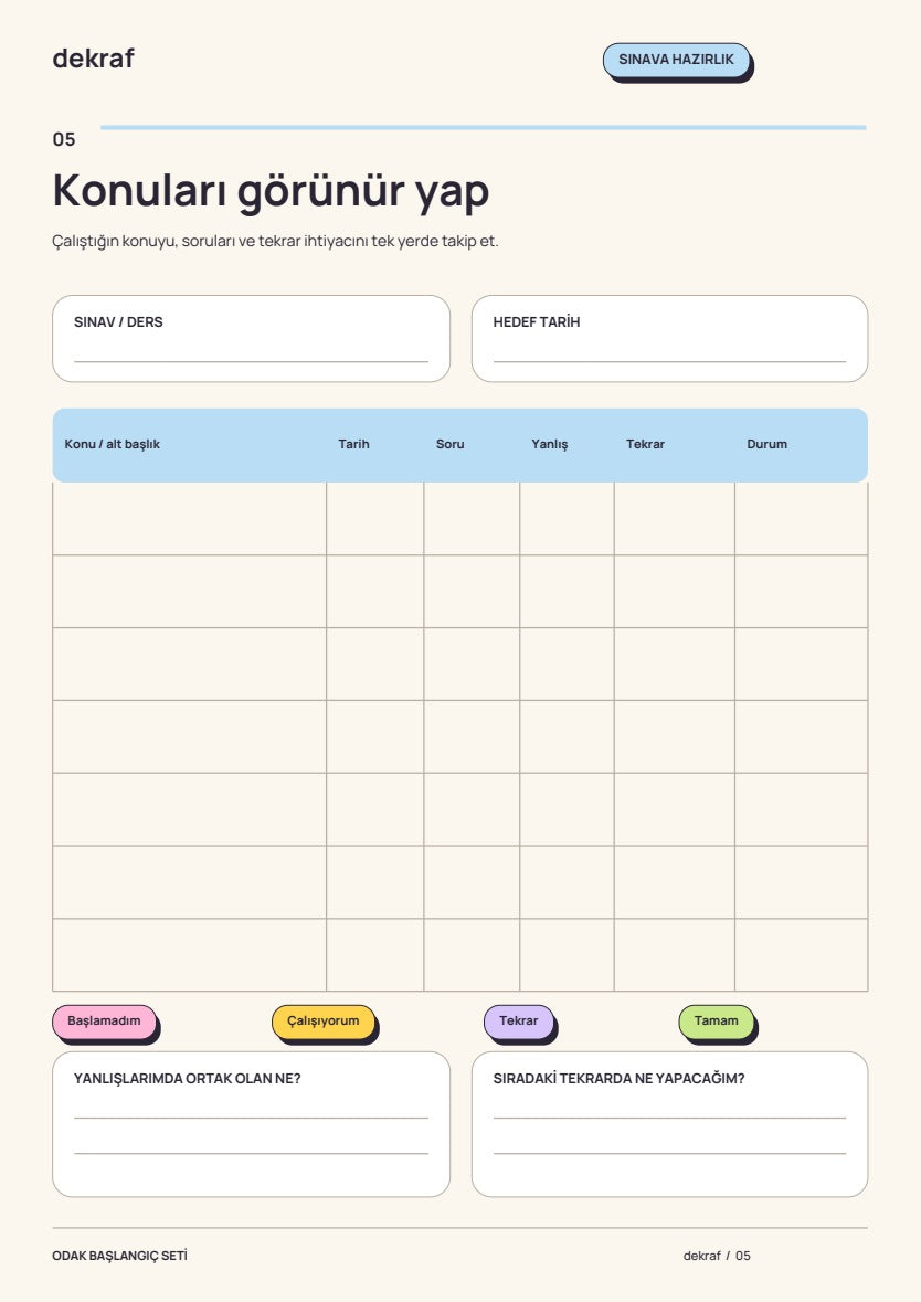 Sınava hazırlık takipçisi