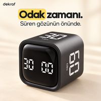Dekraf siyah Pomodoro küpü — odak zamanı, ürün görünümü