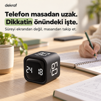 Ders çalışırken telefon kullanmadan masadaki küpten süre takibi